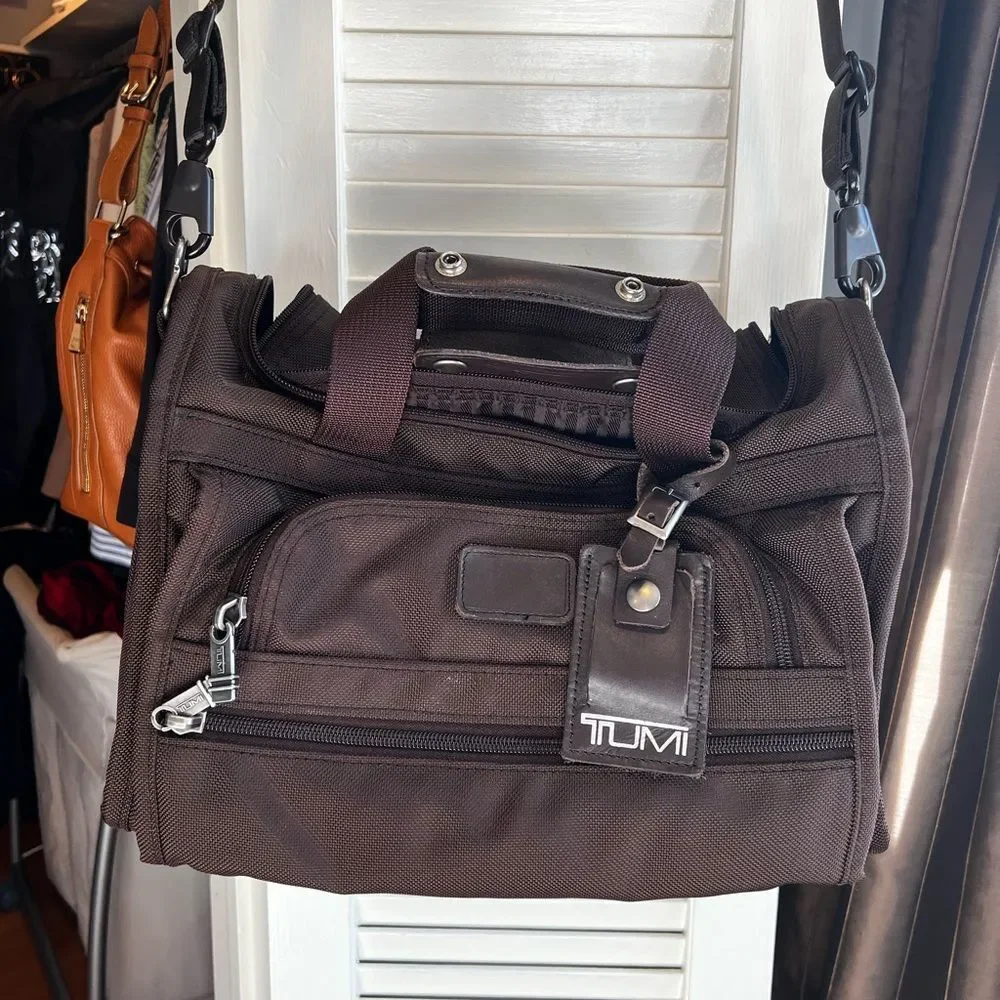 TUMI Dark Brown Ballistic Alpha Sport Carry On Duffel Bag